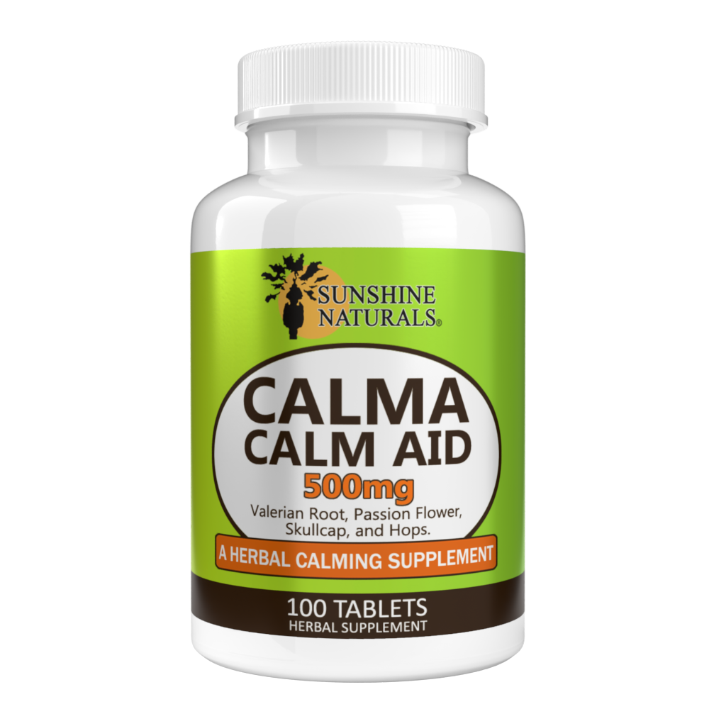 Sunshine Naturals Calma Calm Aid 500 Mg 100 Tablets Mood Support