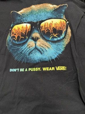 Vans Cat Graphic Tee NWOT Warped Tour Era Astyle Black Skate Punk 2XL 