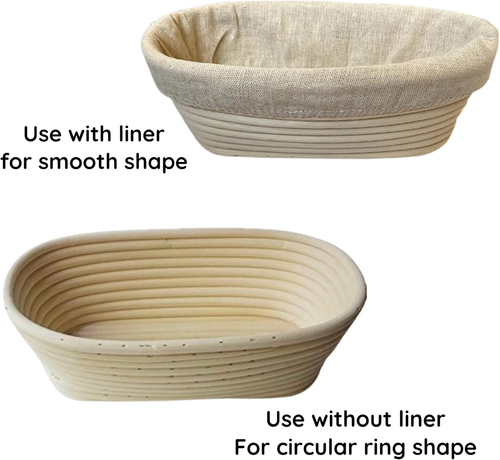 10 Inch Oval Bread Banneton Proofing Basket Set of 2, Sourdough Proofing Basket - Bild 3 von 12