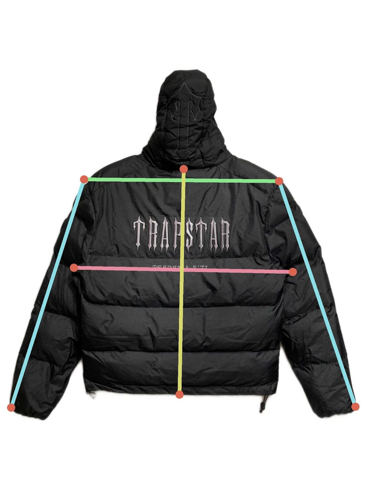 Authentic TRAPSTAR DECODED HOODED PUFFER Jacket M Black Men TSJP003 #6265 - product detail image 10
