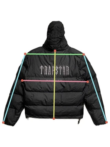 Authentic TRAPSTAR DECODED HOODED PUFFER Jacket M Black Men TSJP003 #6265 image 10