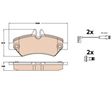 Brake pad set, disc brake TRW GDB2076 for Mercedes-Benz