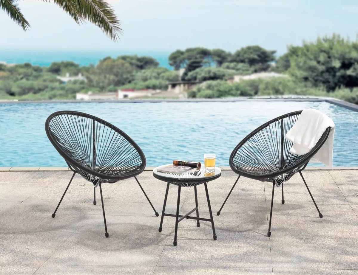 Acapulco Styled Rattan Garden Furniture Set Indoor Bistro Patio 2