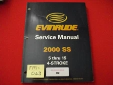 2000 EVINRUDE/OMC O/B 5-15 HP 4-STROKE MODEL "SS" SERIES SERVICE MANUAL EXC COND