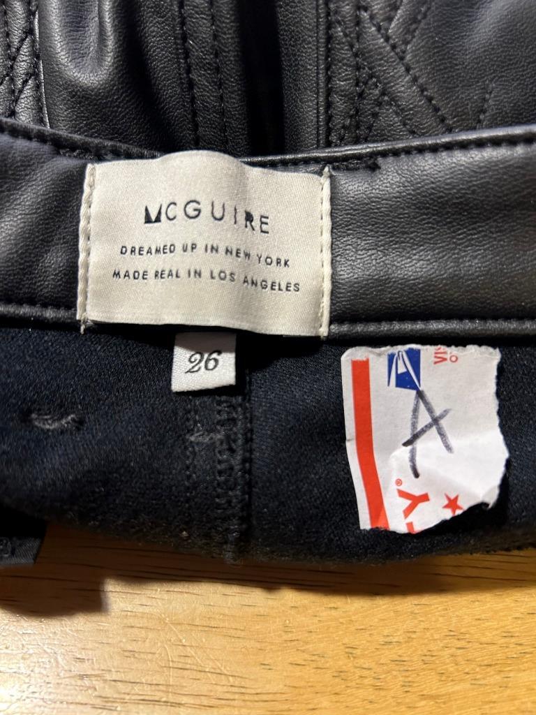 Womens McGuire Style Code 2208 Black Faux Leather Polyurethane Flared Pants 26 * View 6