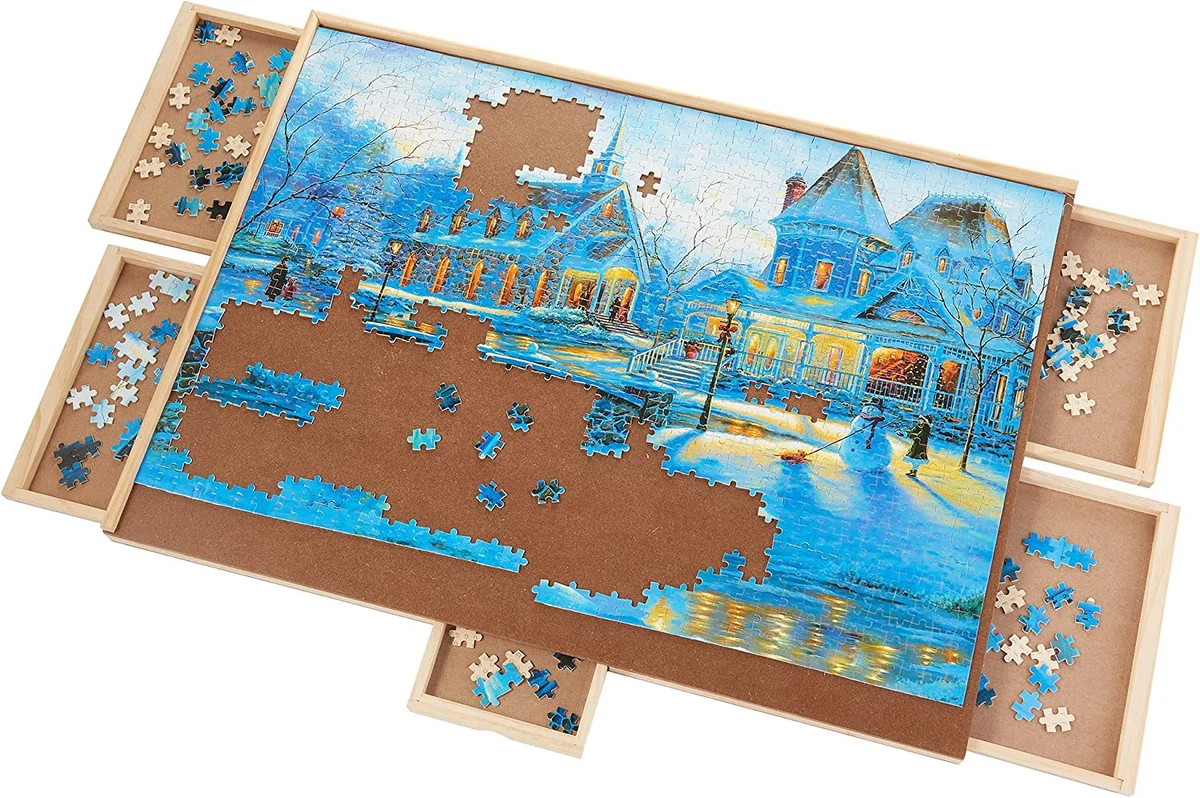 1000 Pieces Upgraded Wooden Puzzle Table, Jigsaw Puzzle Table, Puzzle  Plateau-Sm