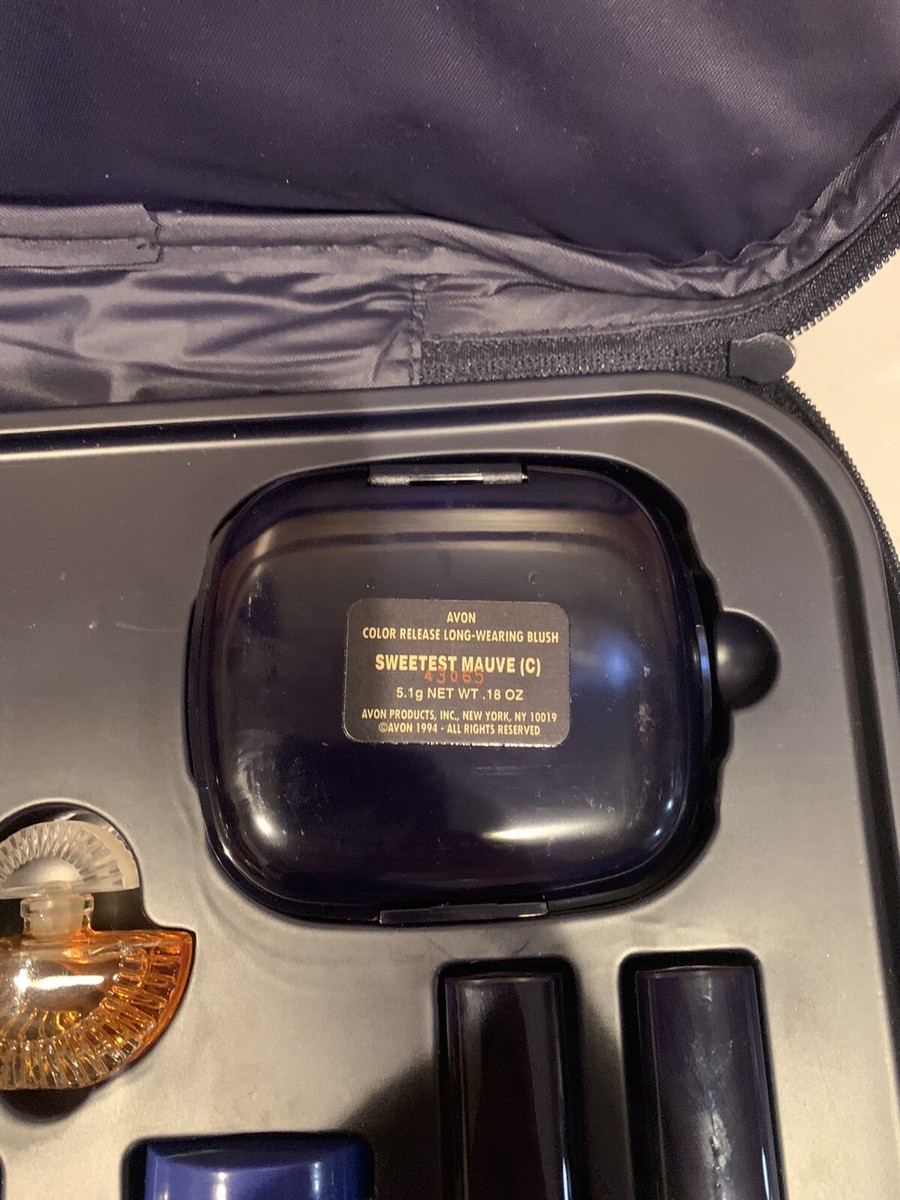 New Avon Makeup Case Kit Blue Travel Bag With Makeup-See Pics