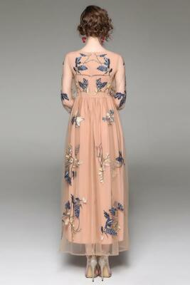 knee length dresses for ladies ECB Exclusive: Dreamy Floral Embroidered Maxi Dress 2XL main image 0