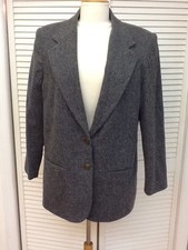 2 Button Gray Fully Lined Career Blazer, Wool Blend, Size 14 Requirements, EUC