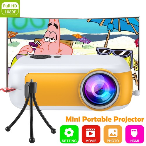Mini Projektor Tragbarer LCD 1080P HD Mobiler Beamer 12000 Lumen mit Ständer DE - Bild 16 von 28
