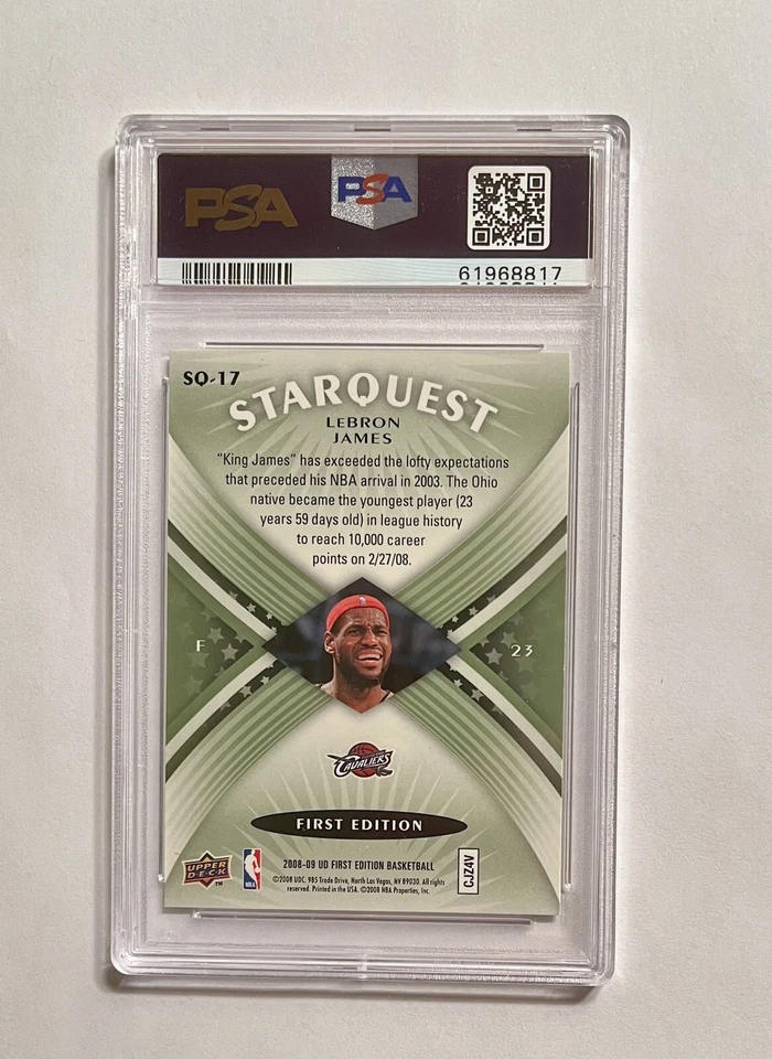 LEBRON JAMES 2008 U D First Edition Starquest Green SQ-17 PSA 10 GEM MINT Insert - Image 2 of 4