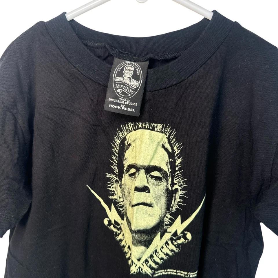 Rock Rebel Frankenstein T-Shirt Top Tee Kids Boys Halloween Horror Punk Goth 4T - Image 3 of 4