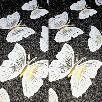 3D Schmetterling Wandaufkleber schwarz 12 Stck. PVC Kunst Abziehbild Zuhause Zum Selbermachen Dekoration