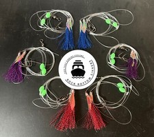 6 Snapper Rigs - 2x Red - 2x Blue - 2x Purple - Size 4/0 5/0 6/0 - Free Postage