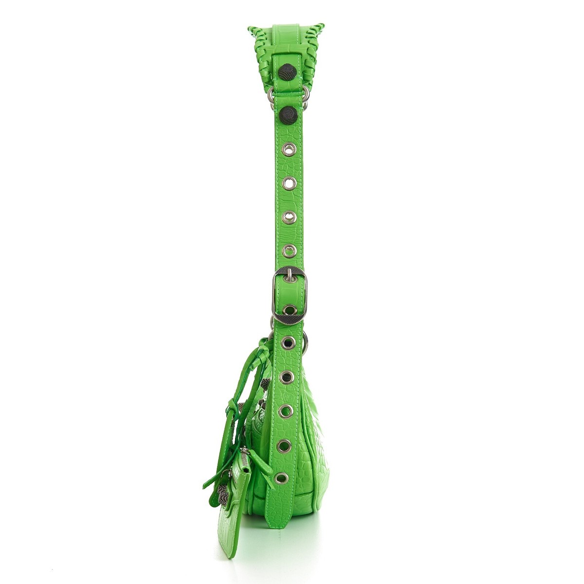 BALENCIAGA 2500$ Bag Le Cagole XS - Bright Green Croco