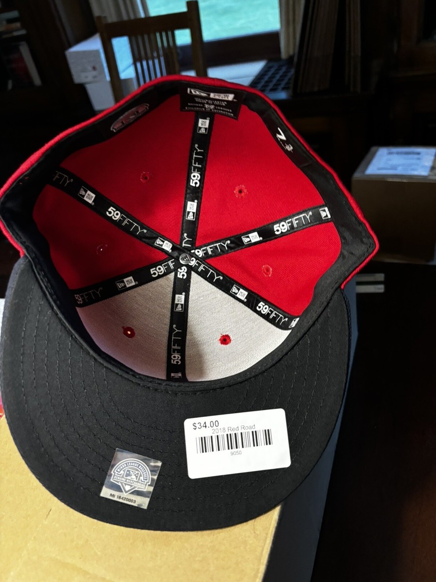 New Era 59Fifty Red Lowell Spinners size 7 3/8 fitted