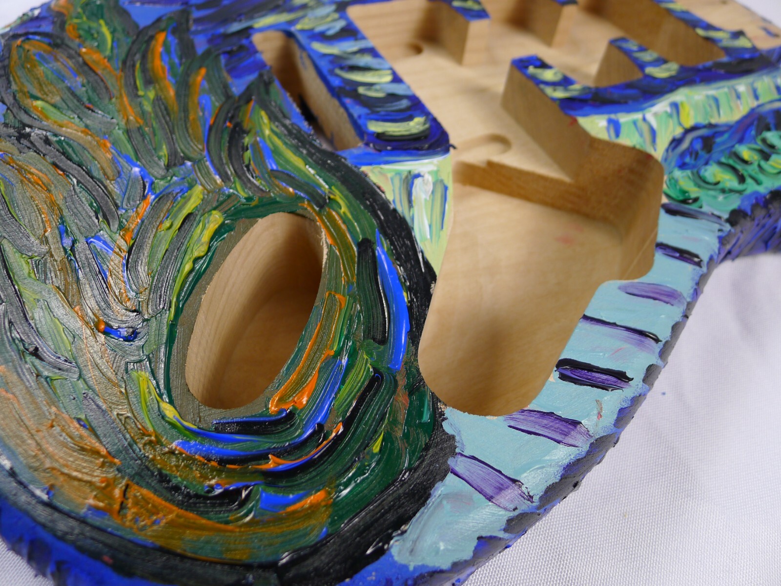 Strat Body 2pcs North American Alder HSS Hand Acrylic Oil Painting ≦3.52Ibs