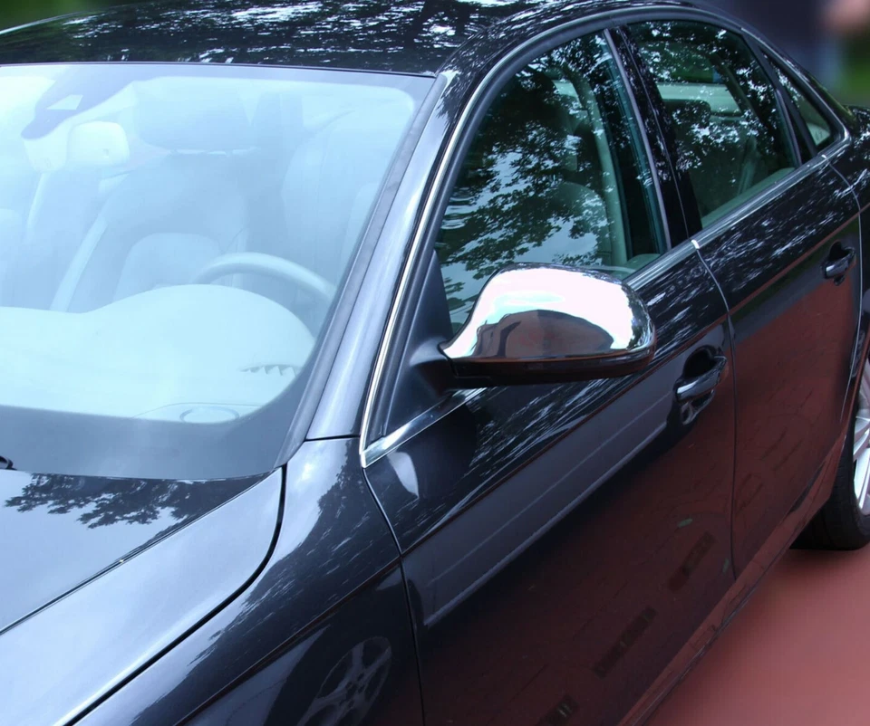 Set Edelstahl Spiegel Zierkappen Kappen Chrom für Audi A3 A4 A5 A6 A8 ab 2008 — 第 2/2 张图片