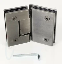 U.S. Horizon Designer Series Glass To Glass Door Hinge 135 Degree Brushed Pewter