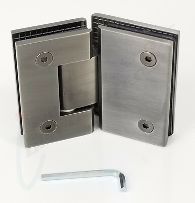 U.S. Horizon Designer Series Glass To Glass Door Hinge 135 Degree Brushed Pewter