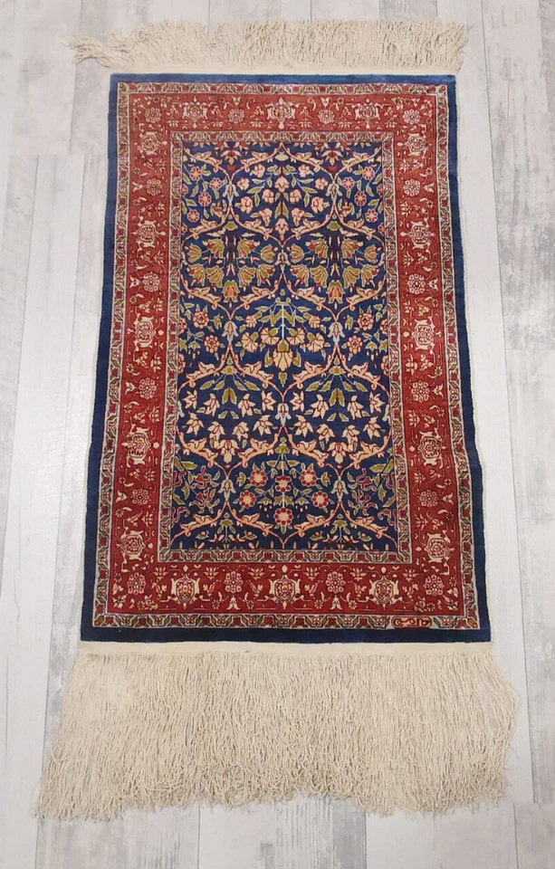 Türkischer Hereke Seide Teppich Seide auf Seide 78 cm x 50 cm - Bild 2 von 4