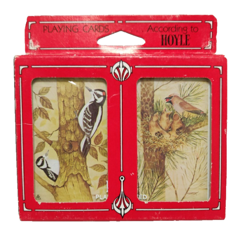 Vintage Hoyle Double Deck Bridge Set Woodpecker Birds Sealed Playing Cards