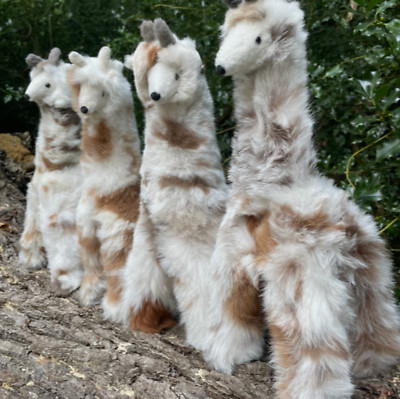 Alpaka Fleece Giraffe Unikat Stofftier 14''/36cm flauschig Safari Teddyfell Plüsch