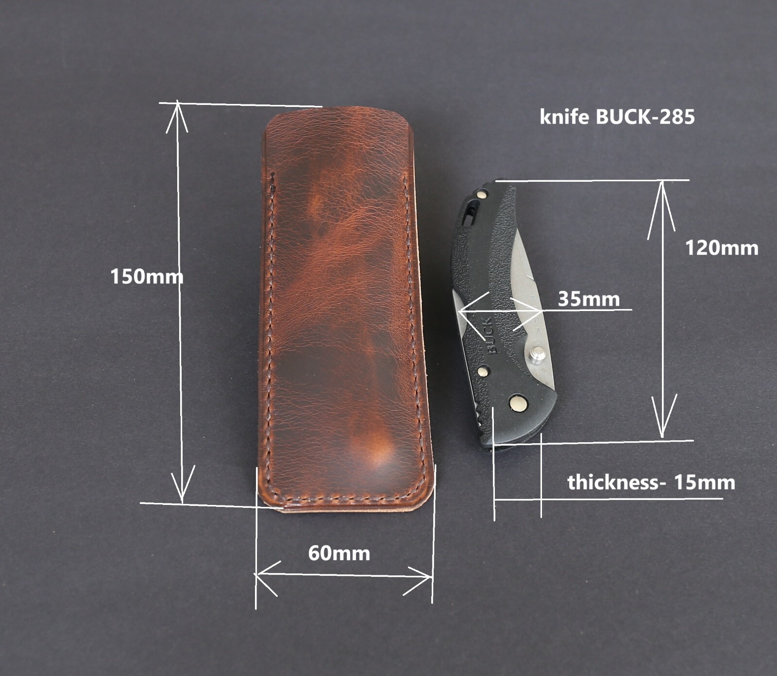 Leather Folding Blade Knife Sheath, Black Leather Knife Sheath, EDC Tools Pocket