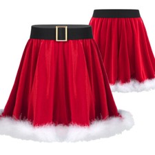 Kids Girls Velvet Christmas Tutu Skirt Santa Claus Fancy Princess Dance Costume