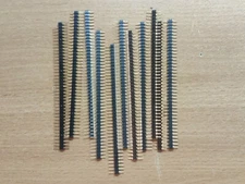 10 pcs round pin male golden connector 2.54mm 40 pin single row Header Strip