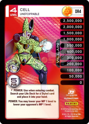 Dragon Ball Z TCG Panini DR4 Cell, Unstoppable Hi-Tech Rainbow Prizm Foil