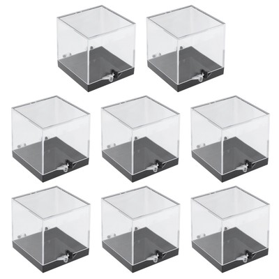 8 Pcs Countertop Display Box Acrylic Display Cabinet Clear Display Case Stand