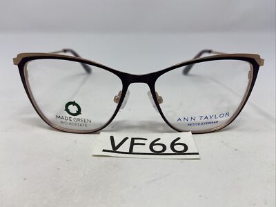 Ann Taylor Atp711 C01 Matte Black On Gold Authentic Eyeglasses 48-14-130 ANN TAYLOR ATP711 C01 Black Gold Womens Cat Eye Petite  main image 4