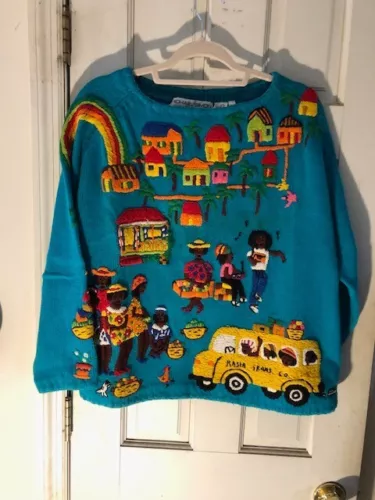Vintage Michale Simon Rare School scene womens sweater