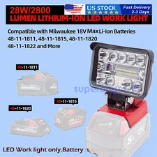 LED Work Light Work For Milwaukee 18V Li-Ion Battery Outdoor w/USB QC3.0 Output