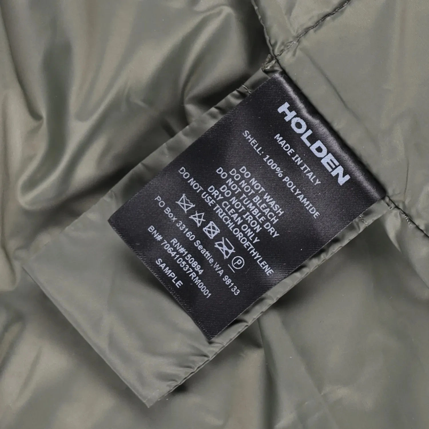 HOLDEN Mens Green Parka Coat Softshell Stand Up Collar Zip Closure M RRP 800 image 9