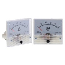 2pcs White 85C1-uA Panel DC Analog Ammeter Current Measuring Tools 0-100uA