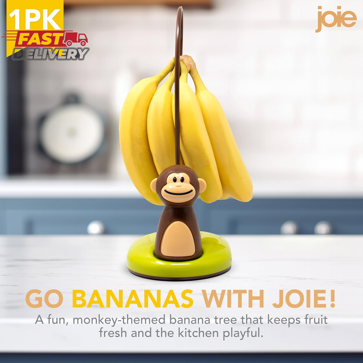 Joie Monkey Banana Tree Holder, Countertop Fruit Hanger with