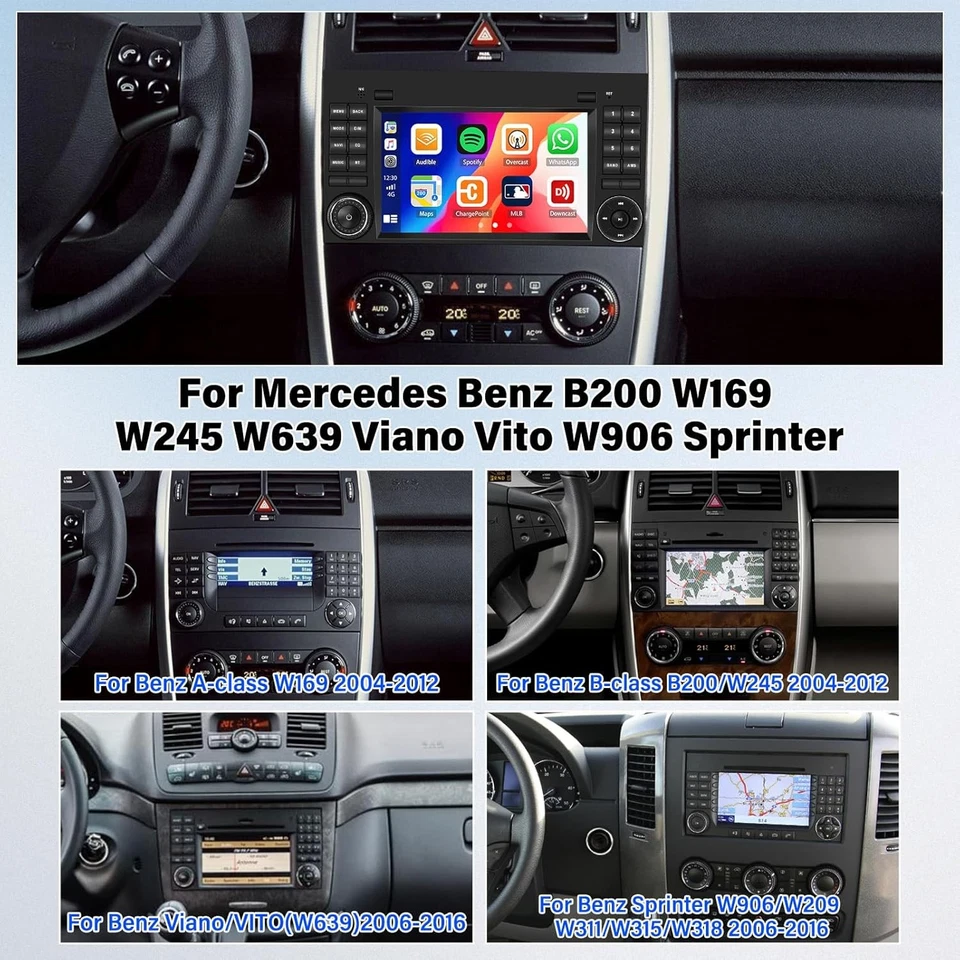 DAB+ Android 15 Autoradio GPS Für Mercedes Benz A/B Klasse Viano Vito Sprinter - Bild 4 von 4