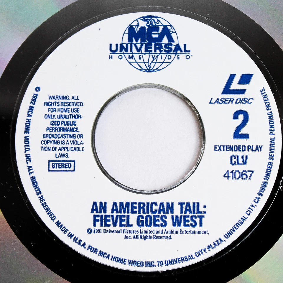 Vintage An American Tail Fievel Goes West Laserdisc 1992 MCA Universal Foto 4 de 4