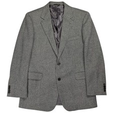 Vintage Brooks Brothers Herringbone Lambswool Blazer Men 42R Made in Italy Retro