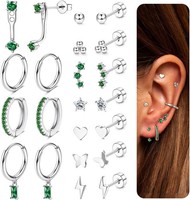 Ohrringe Set 11 Paar Gold Silber Hypoallergen Chirurgenstahl Zirkonia Creolen