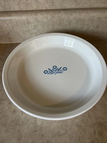 Corning Ware Blue Cornflower P-309 Pie Plate Baking Serve Dish Vintage FREE SHIP