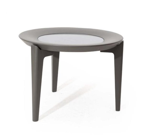 Grauer Beistelltisch Wohnzimmer Luxus Kaffeetisch Ovaler Ablagetisch-image