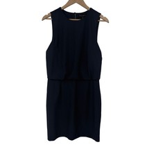 Banana Republic Womens Navy Blue Sleeveless Blouson Shift Dress Size 8 Minimal