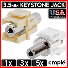 3.5mm Keystone Jack Female 1/8" Stereo Audio Coupler AUX Cable Coupler F to F