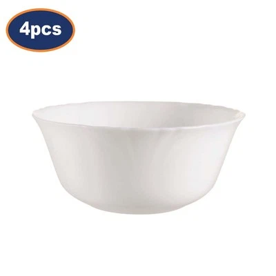 Soup Bowl Luminarc Cadix White Opal Glass 12cm Cereal Soup Serving Dish Set of 4
