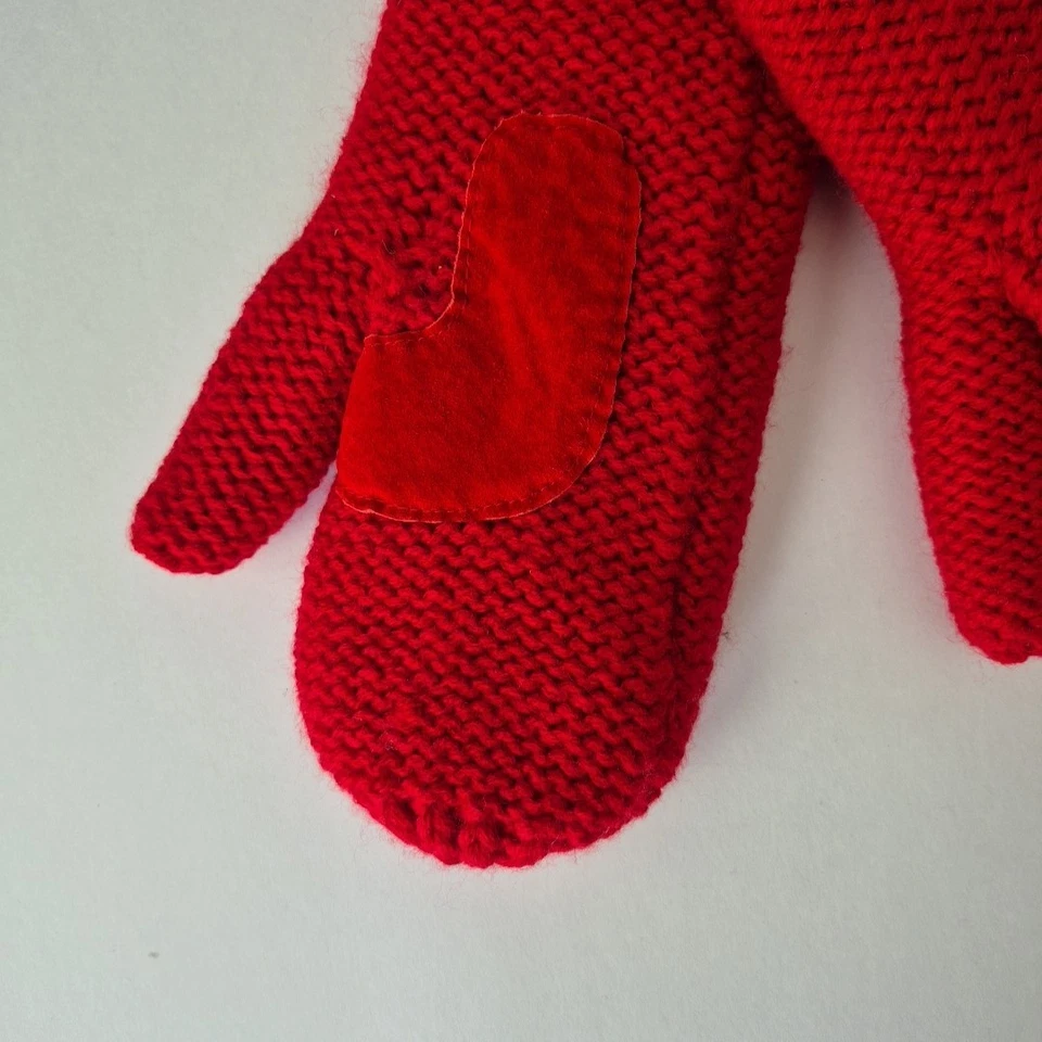 Isotoner красный кабель трикотажа винтажный 2003 искусственного меха с подкладкой замши ладони варежки женщин OS - Изображение 4 из 4