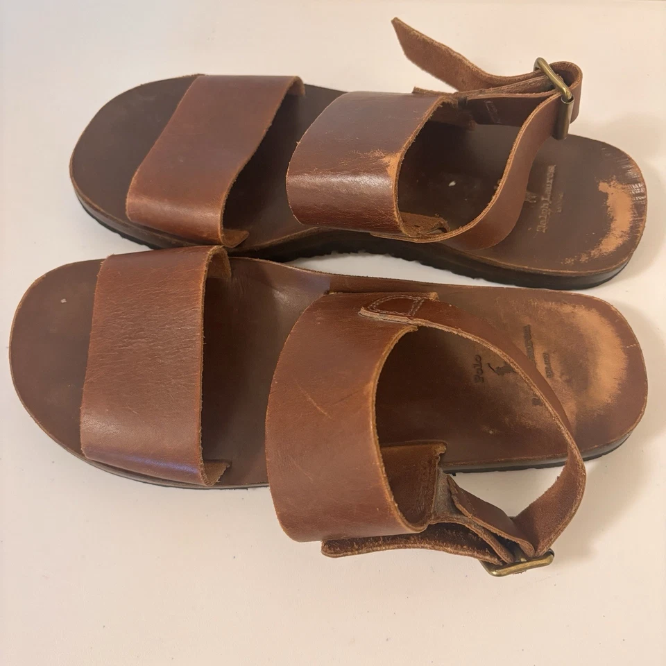 Sandalias Medianas Polo Ralph Lauren Para Hombre Cuero Madera - 10 D En VGT RARAS Foto 3 de 4