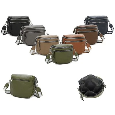 ITALYSHOP24.COM DAMEN Cross Over Body Bag Brust TASCHE Schultertasche Umhängetasche Leder Optik